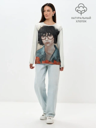 Лонгслив женский. Хлопок / finn wolfhard
