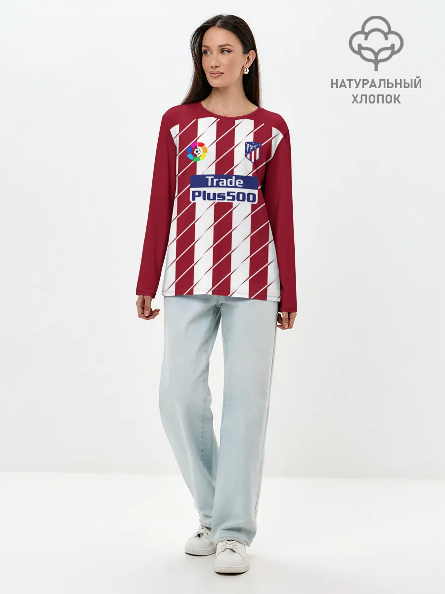 Лонгслив женский. Хлопок / Альваро Мората Атлетико