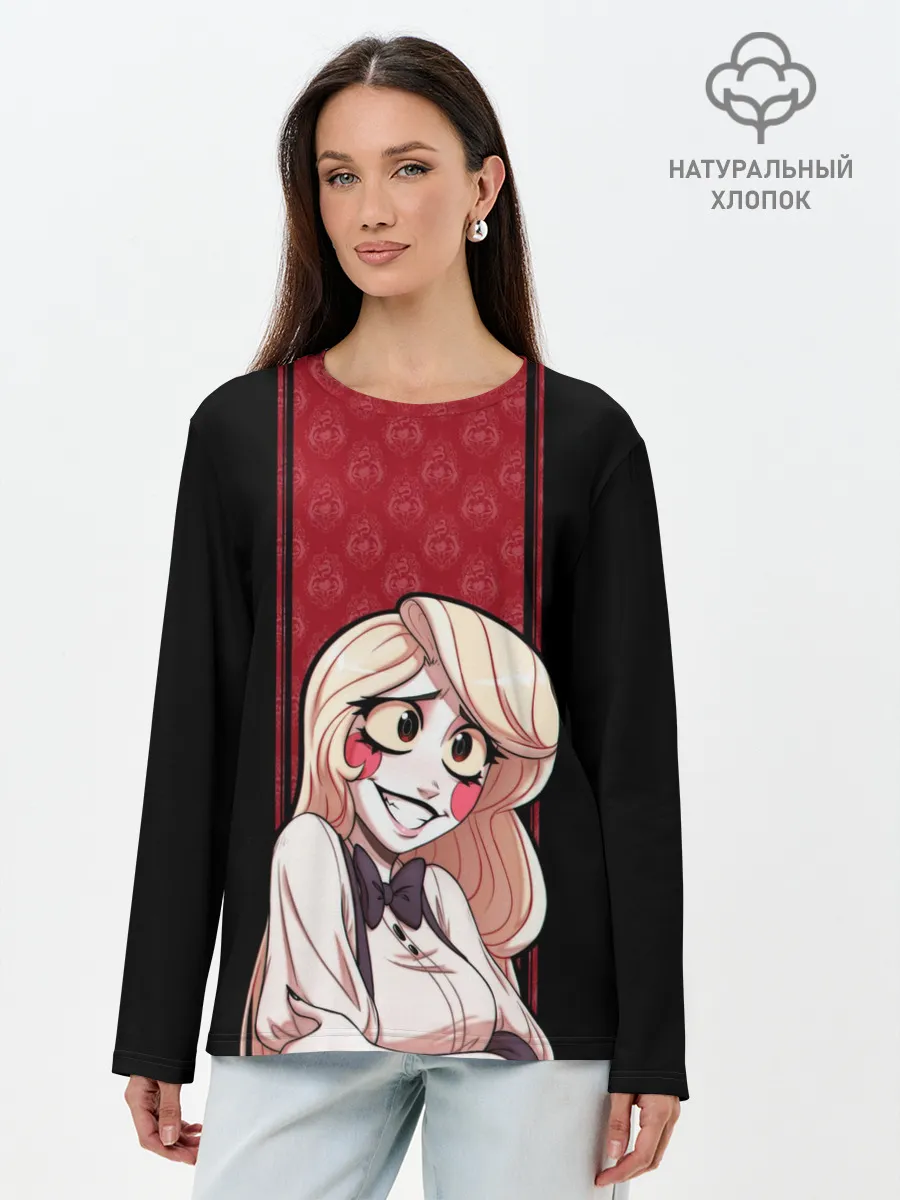 Лонгслив женский. Хлопок / Hazbin Hotel. Charlie
