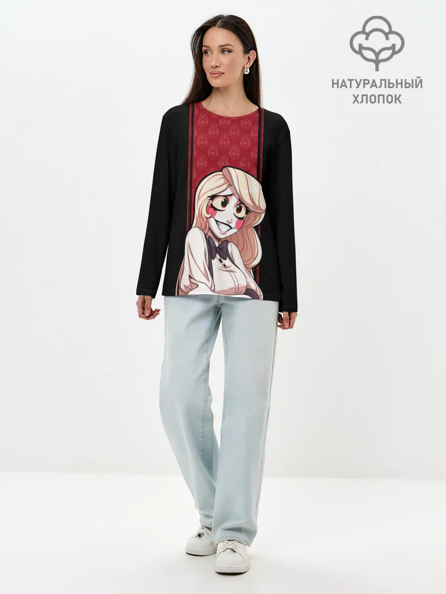 Лонгслив женский. Хлопок / Hazbin Hotel. Charlie