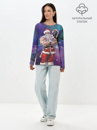 Лонгслив женский. Хлопок / Крутой дед