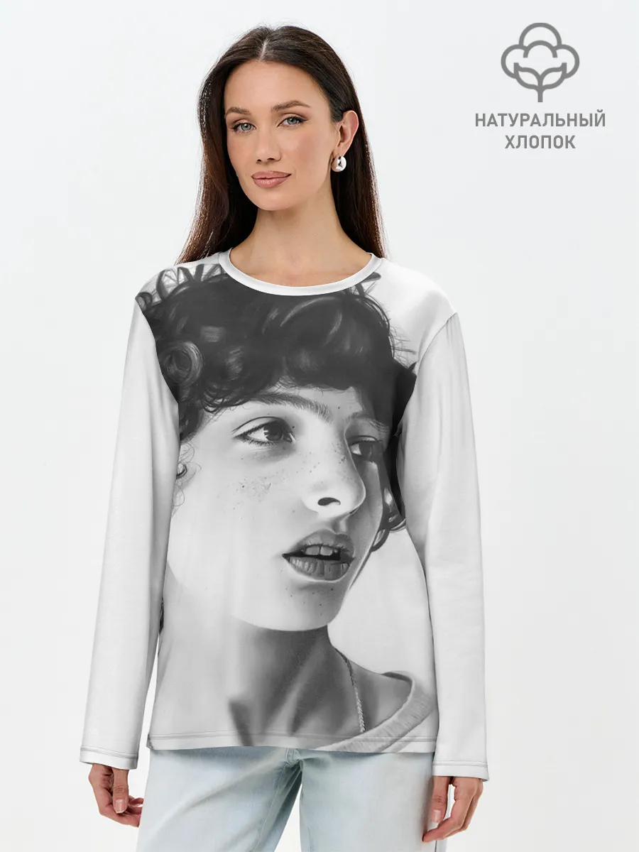Лонгслив женский. Хлопок / finn wolfhard