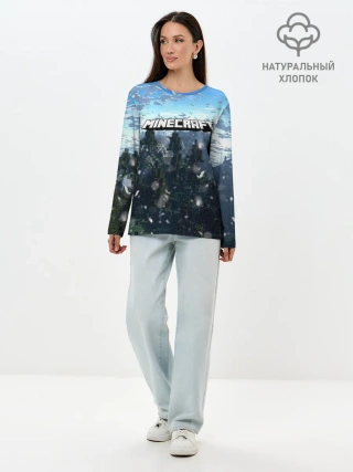 Лонгслив женский. Хлопок / Minecraft / Майнкрафт