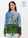 Лонгслив женский. Хлопок / Minecraft / Майнкрафт