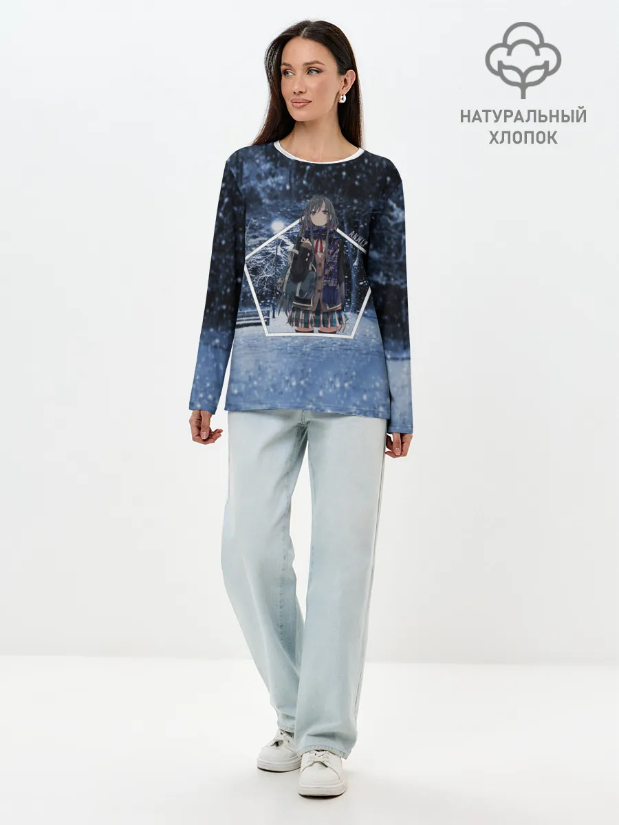 Лонгслив женский. Хлопок / Snow Bunny Girl