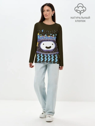 Лонгслив женский. Хлопок / Время приключений Snow