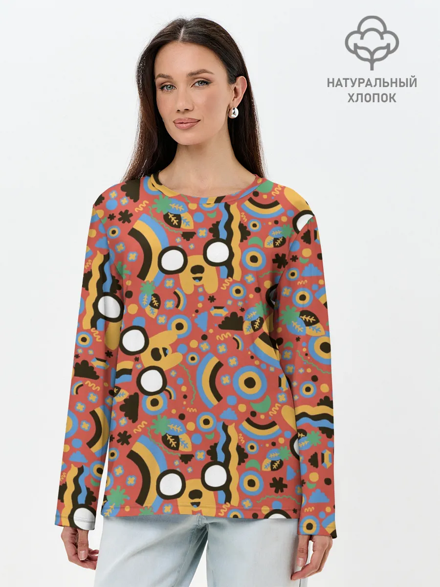 Лонгслив женский. Хлопок / Время приключений Jake