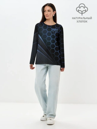 Лонгслив женский. Хлопок / Tesla