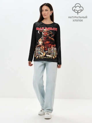 Лонгслив женский. Хлопок / Iron Maiden