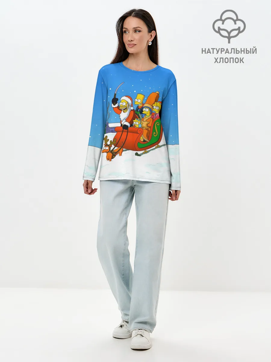 Лонгслив женский. Хлопок / Simpsons New Year