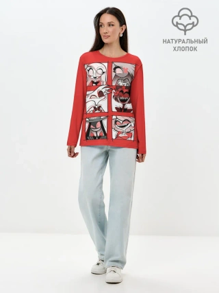 Лонгслив женский. Хлопок / Hazbin Hotel