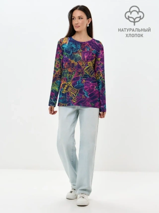 Лонгслив женский. Хлопок / Neon Robots