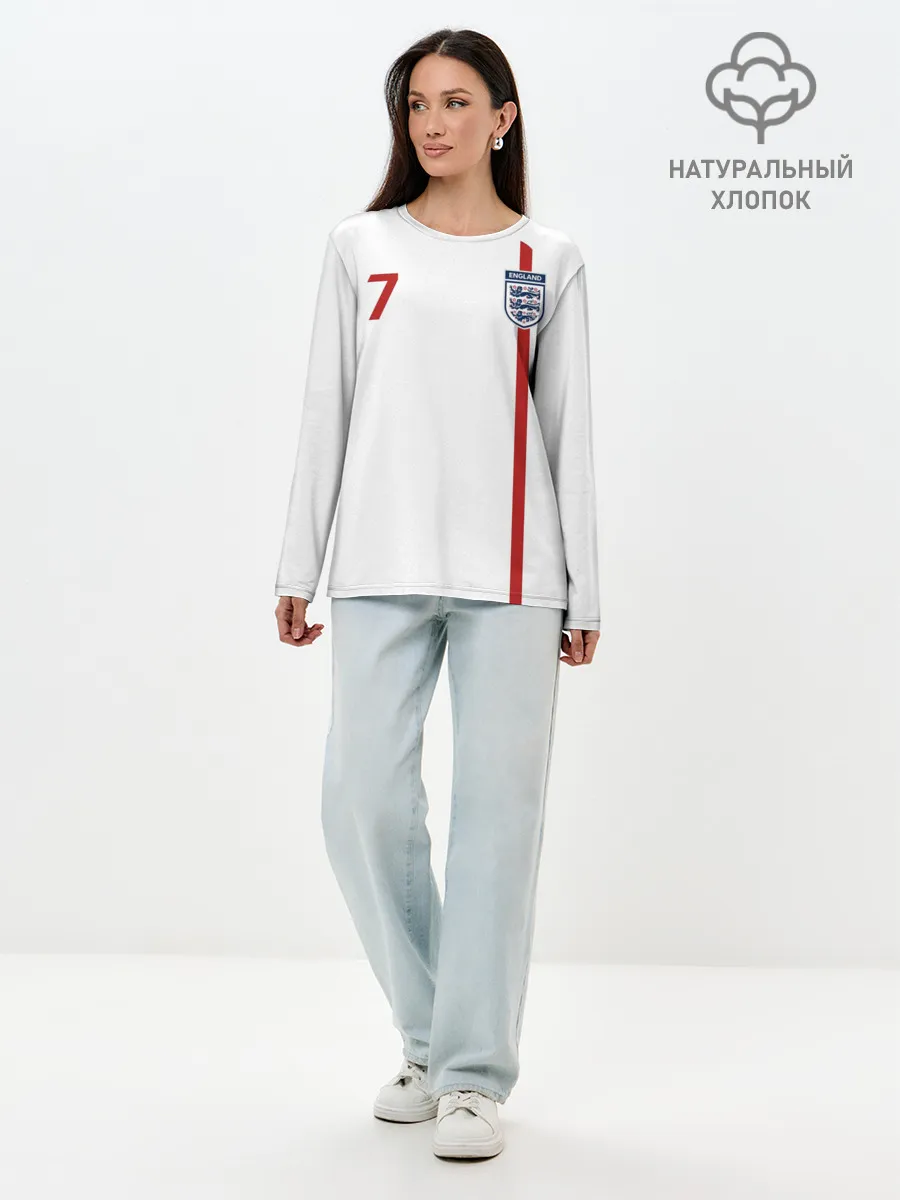 Лонгслив женский. Хлопок / Дэвид Бекхэм Англия Ретро