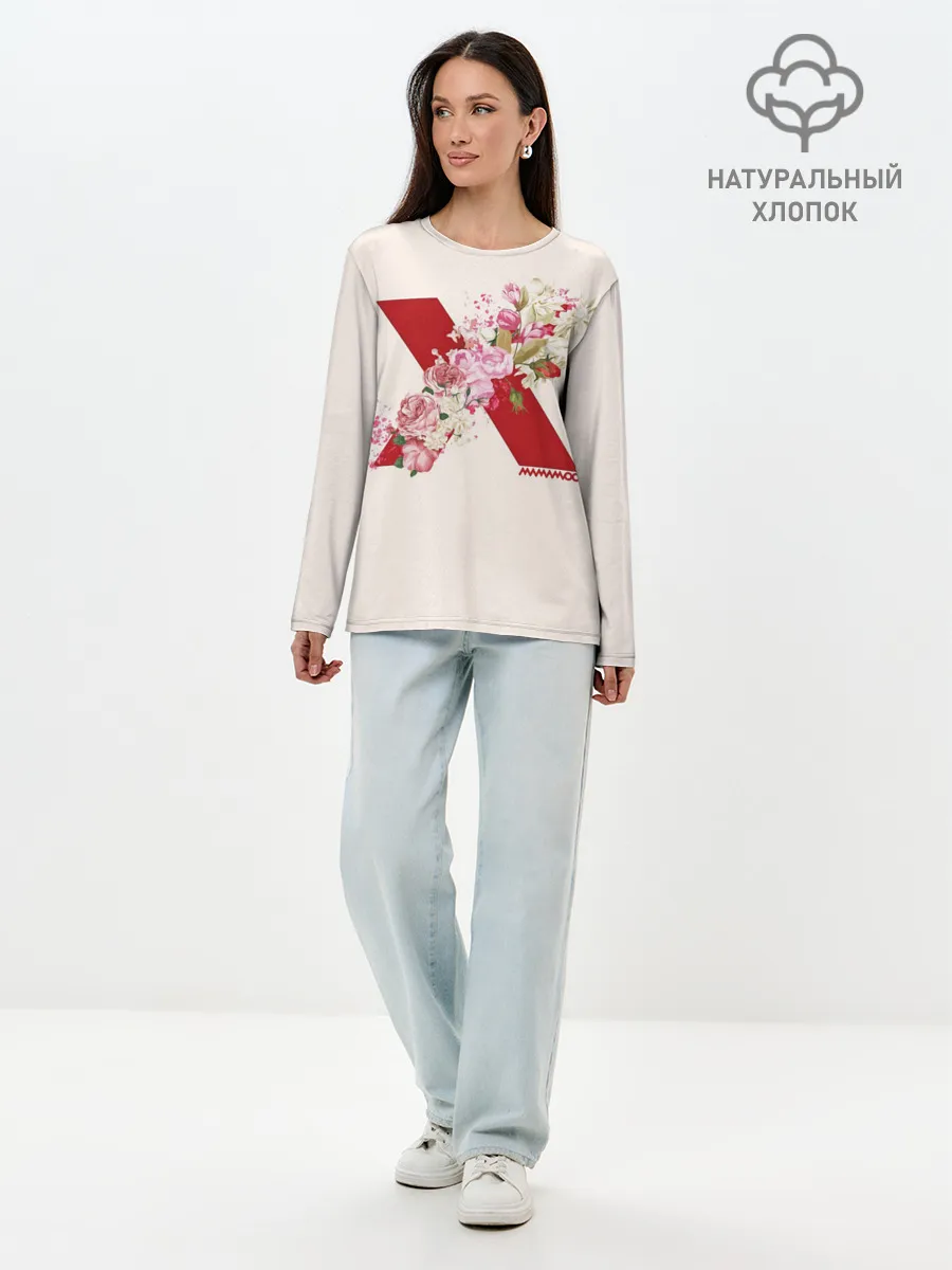 Лонгслив женский. Хлопок / Mamamoo