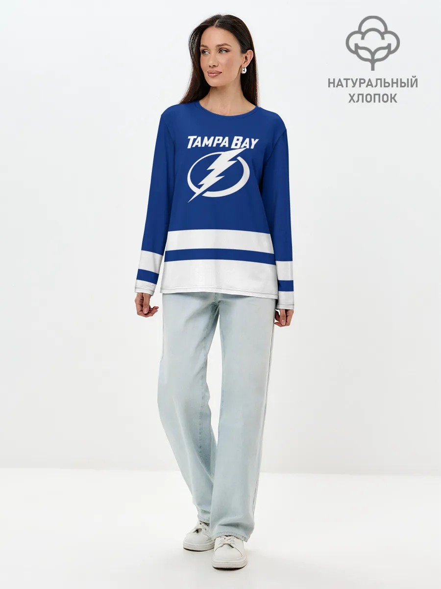 Лонгслив женский. Хлопок / Тампа-Бэй Лайтнинг НХЛ