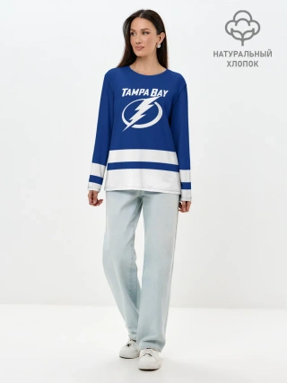 Лонгслив женский. Хлопок / Тампа-Бэй Лайтнинг НХЛ