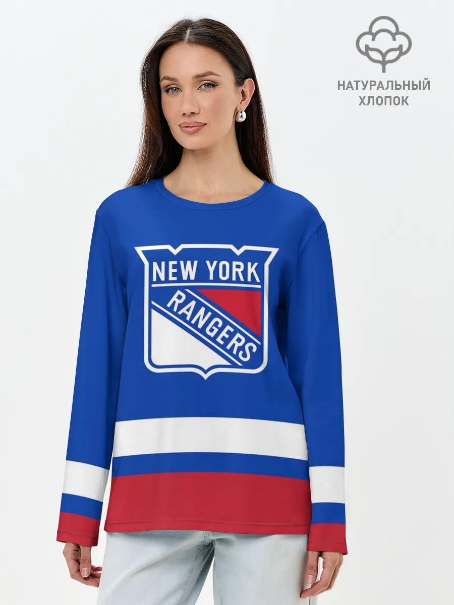 Лонгслив женский. Хлопок / Нью-Йорк Рейнджерс НХЛ