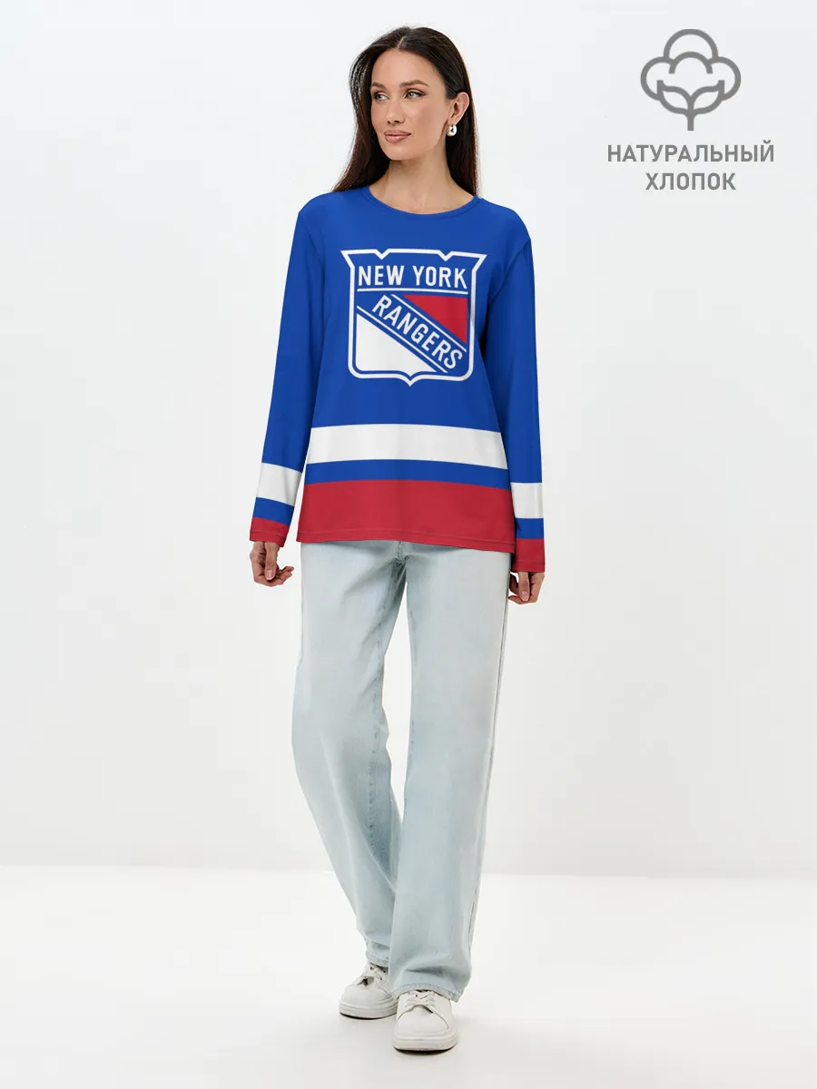Лонгслив женский. Хлопок / Нью-Йорк Рейнджерс НХЛ