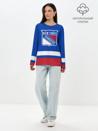Лонгслив женский. Хлопок / Нью-Йорк Рейнджерс НХЛ