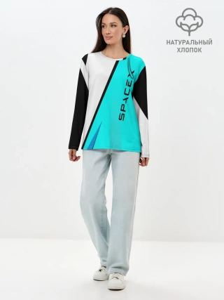 Лонгслив женский. Хлопок / SpaceX