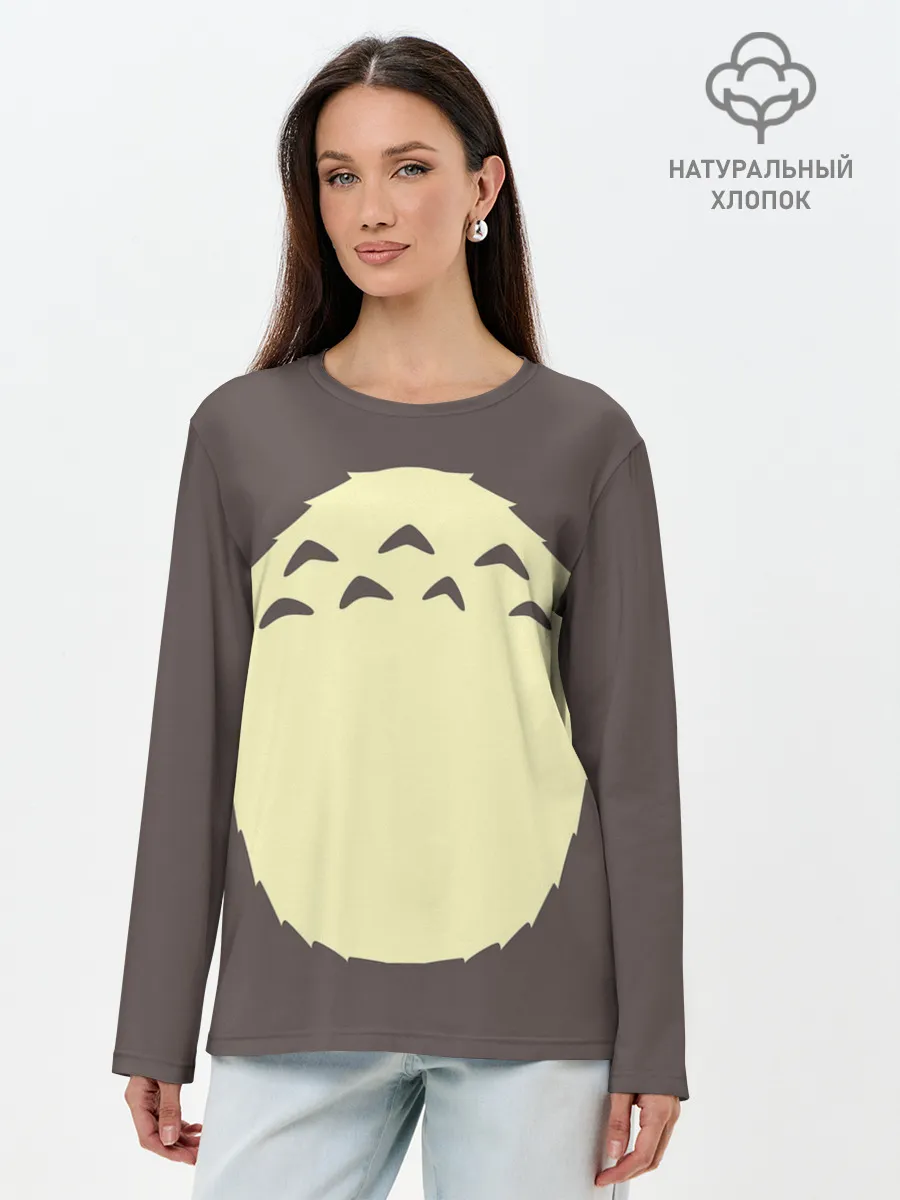 Лонгслив женский. Хлопок / Животик Тоторо