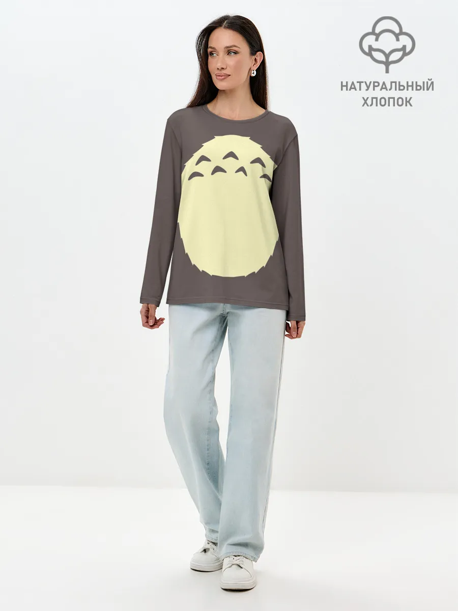 Лонгслив женский. Хлопок / Животик Тоторо