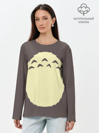 Лонгслив женский. Хлопок / Животик Тоторо