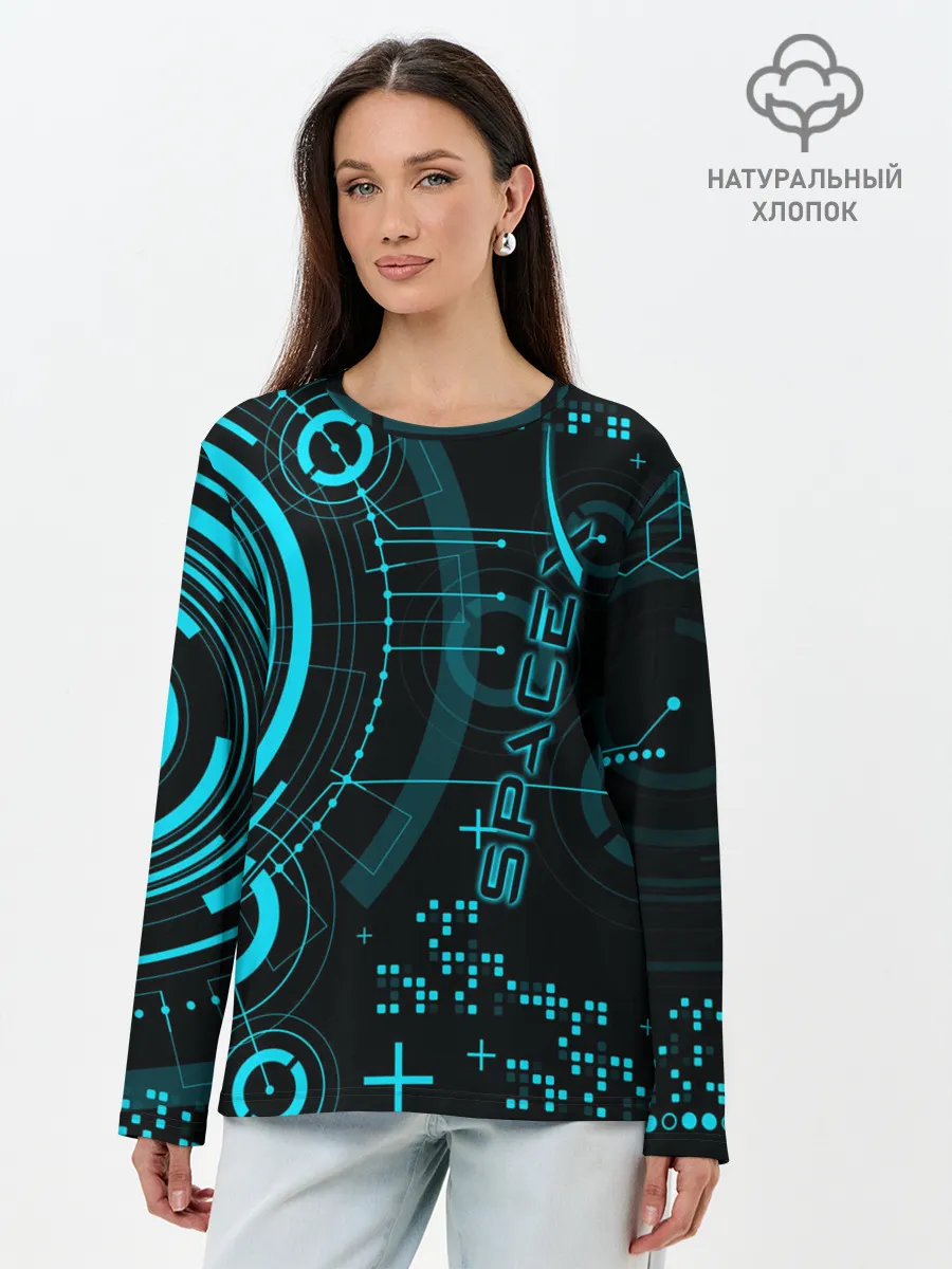 Лонгслив женский. Хлопок / SpaceX
