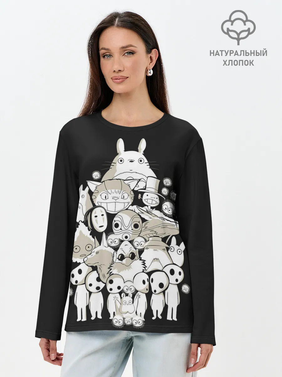 Лонгслив женский. Хлопок / Totoro