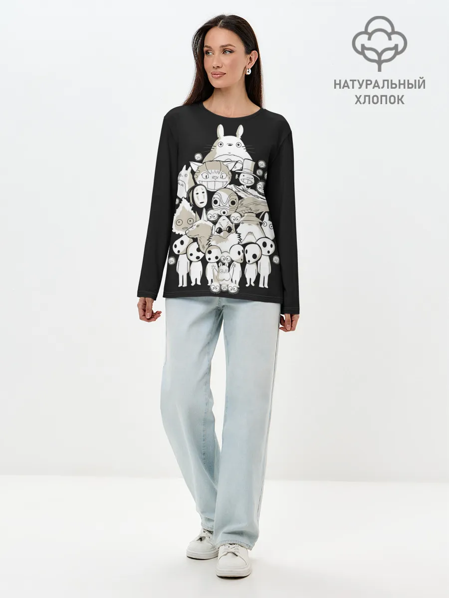Лонгслив женский. Хлопок / Totoro