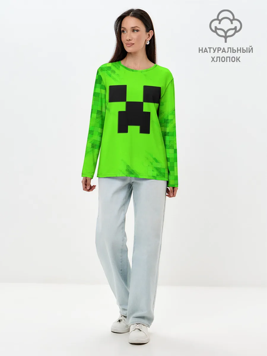 Лонгслив женский. Хлопок / MINECRAFT