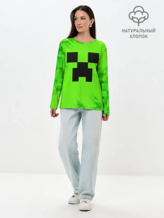Лонгслив женский. Хлопок / MINECRAFT