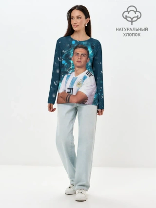 Лонгслив женский. Хлопок / Дибала Аргентина