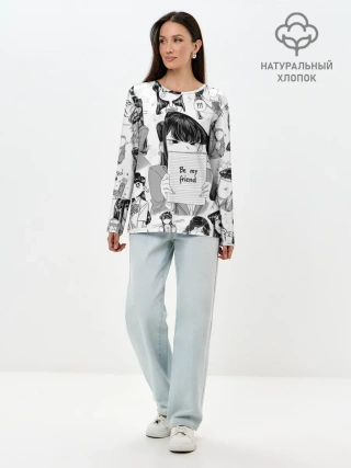 Лонгслив женский. Хлопок / Be my friend