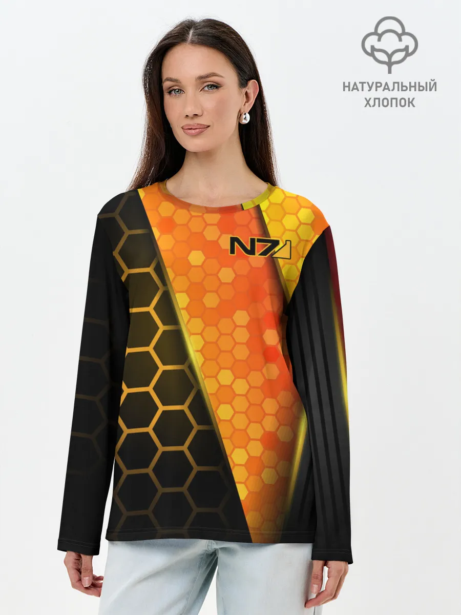 Лонгслив женский. Хлопок / Mass Effect N7