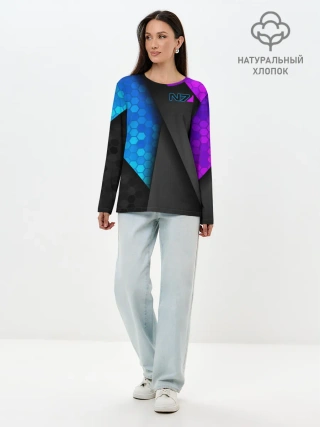 Лонгслив женский. Хлопок / Mass Effect N7