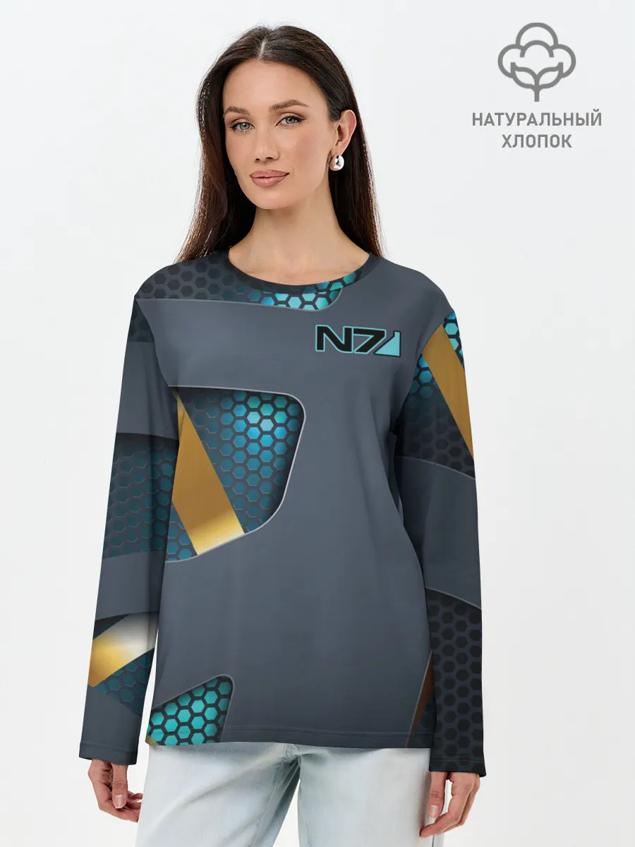 Лонгслив женский. Хлопок / MASS EFFECT N7 | МАСС ЭФФЕКТ Н7