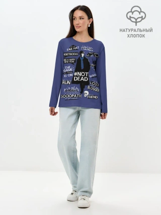 Лонгслив женский. Хлопок / Sherlock not beab