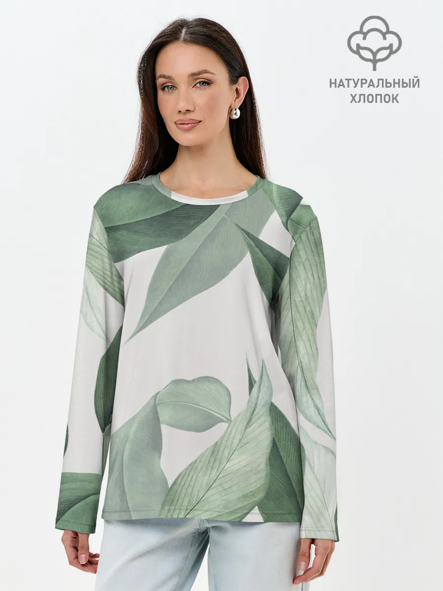 Лонгслив женский. Хлопок / Из тропиков