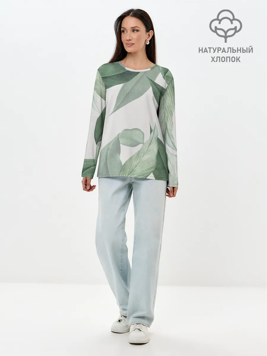 Лонгслив женский. Хлопок / Из тропиков