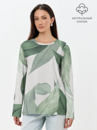 Лонгслив женский. Хлопок / Из тропиков