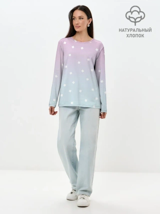 Лонгслив женский. Хлопок / Милый градиент