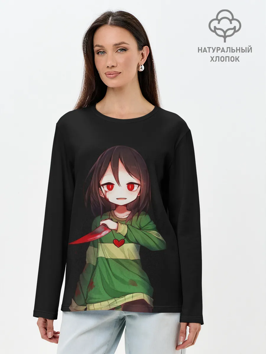 Лонгслив женский. Хлопок / UNDERTALE