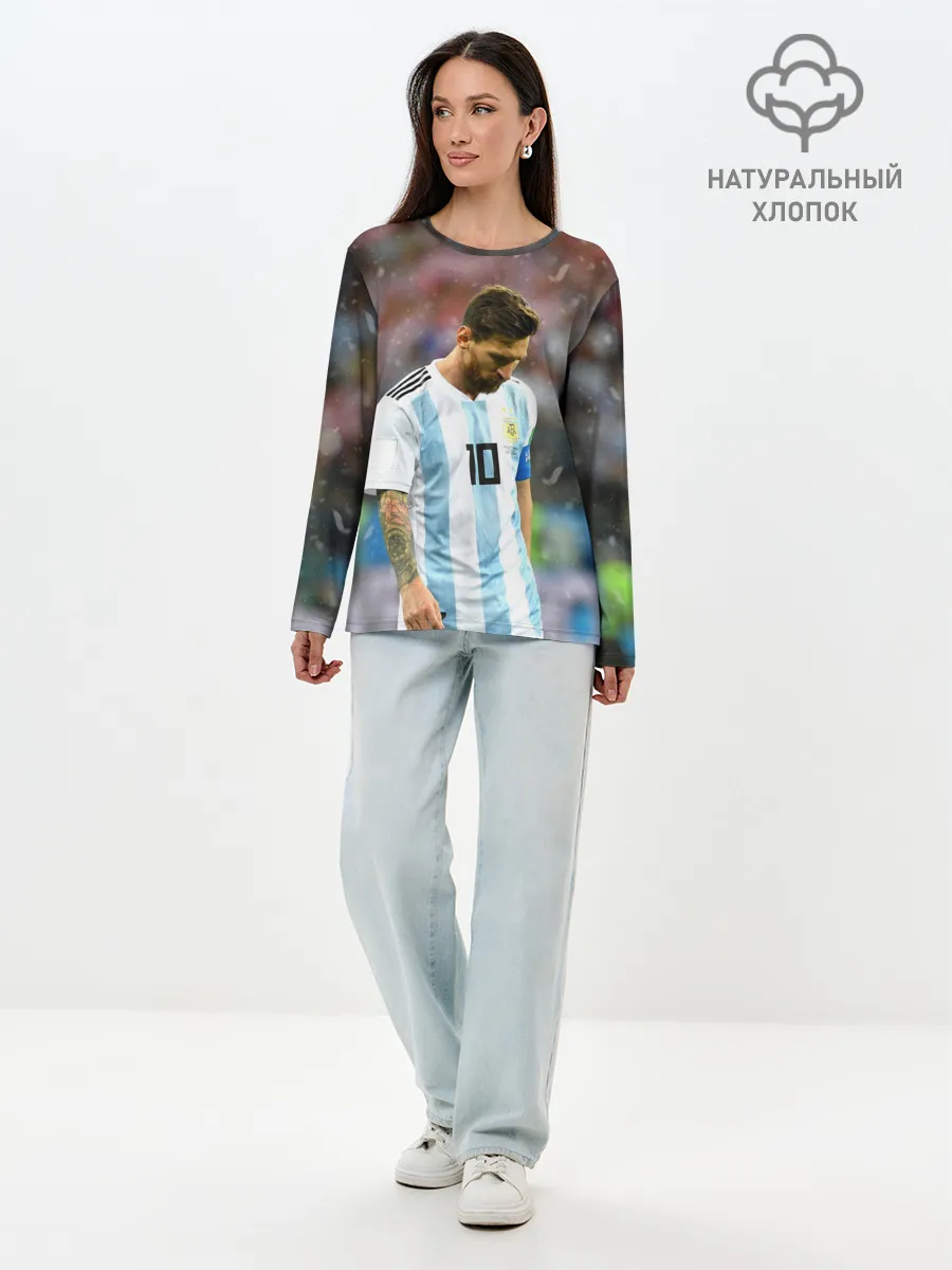 Лонгслив женский. Хлопок / Месси Аргентина