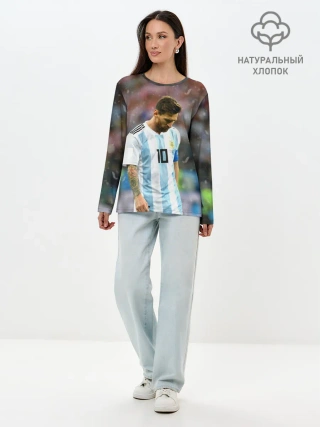 Лонгслив женский. Хлопок / Месси Аргентина