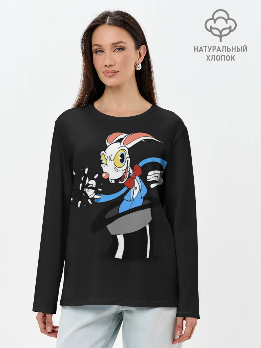 Лонгслив женский. Хлопок / Cuphead - Хопус Покус