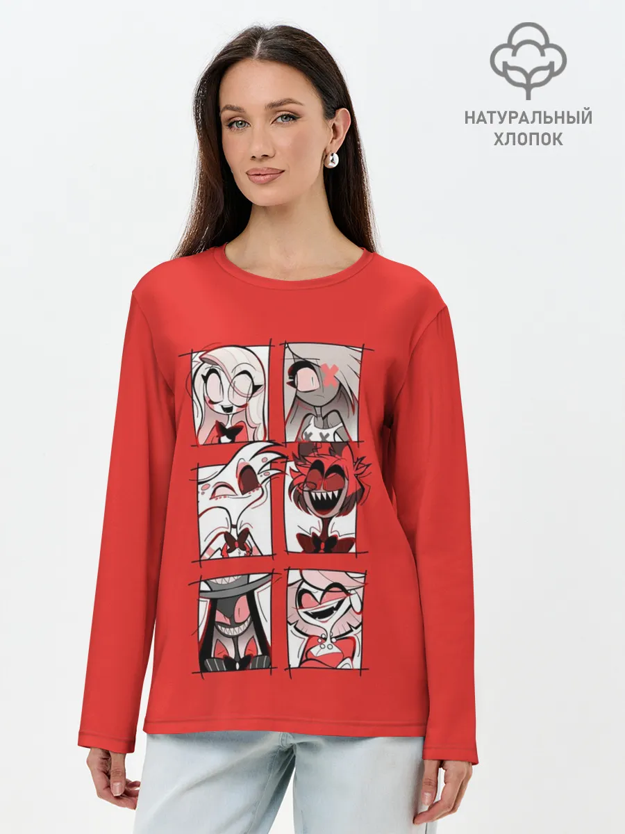 Лонгслив женский. Хлопок / Hazbin Hotel