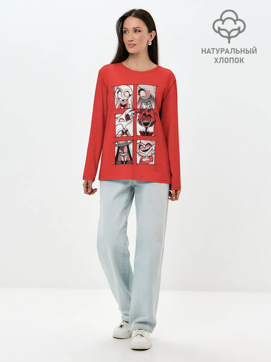 Лонгслив женский. Хлопок / Hazbin Hotel