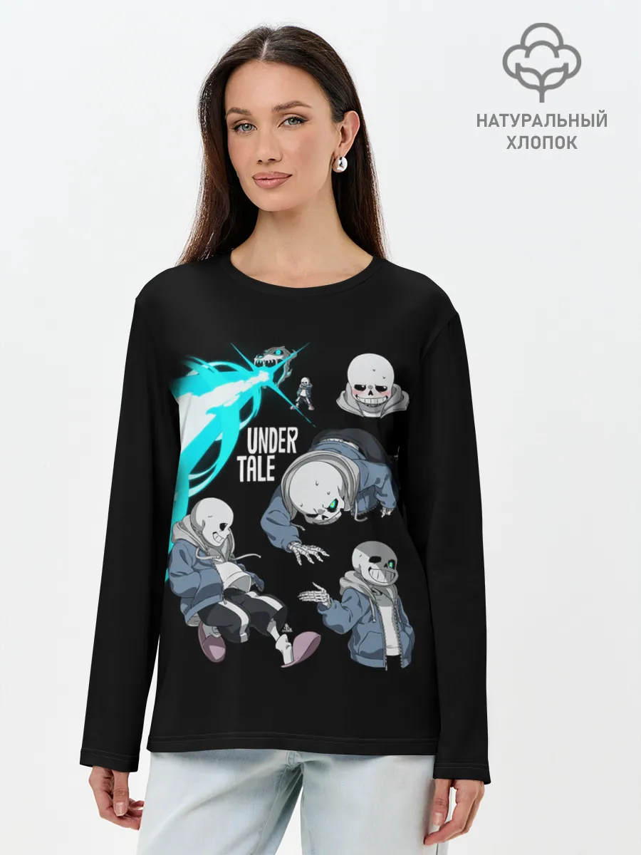 Лонгслив женский. Хлопок / UNDERTALE