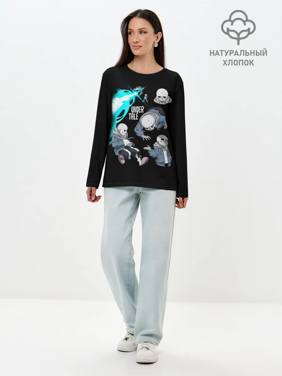 Лонгслив женский. Хлопок / UNDERTALE